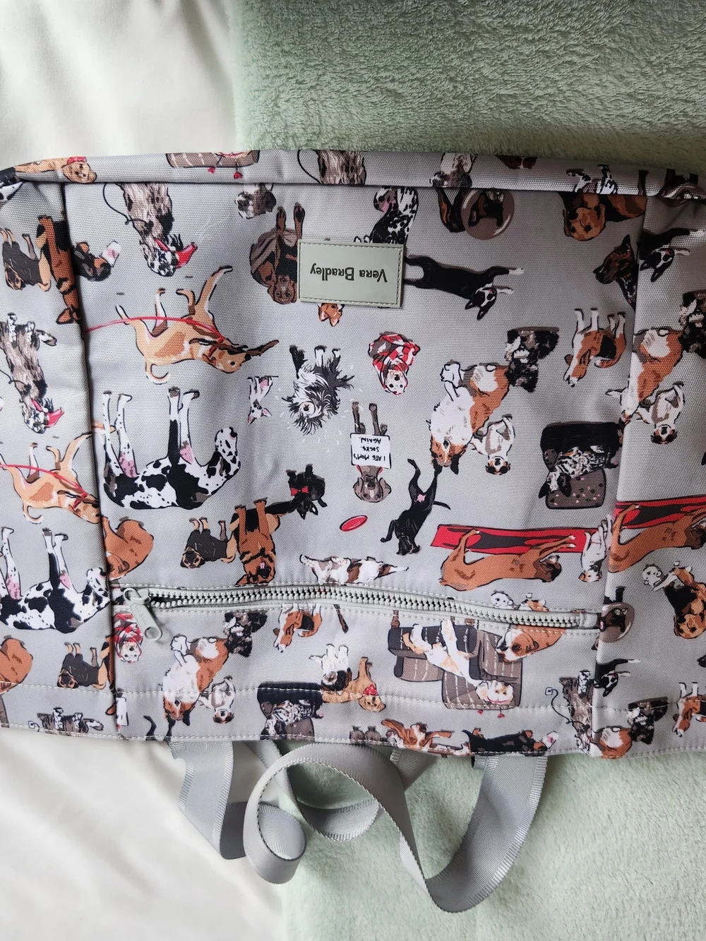 Dog Print Pet Travel Tote Bag - Gray